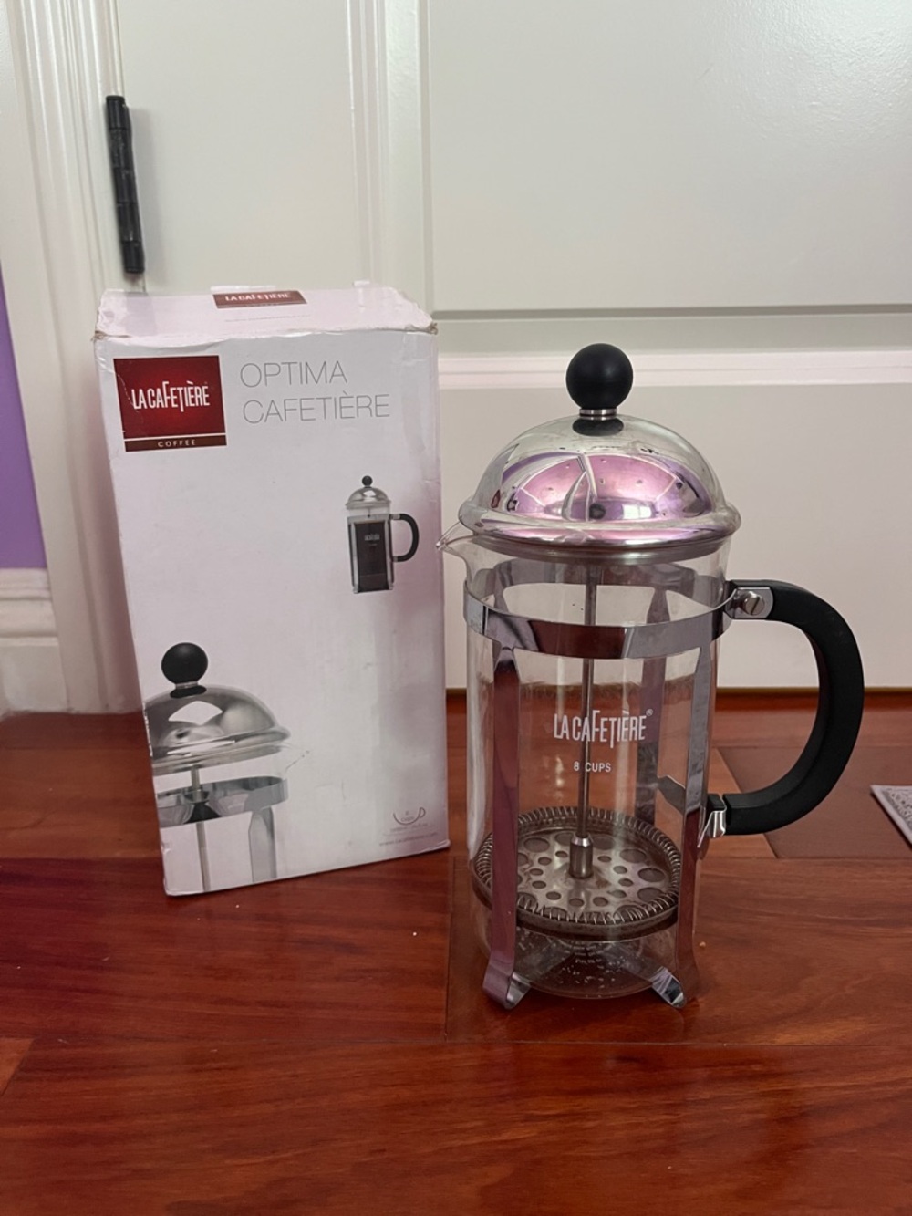 La Cafetière Optima French Press Coffee Maker 8 Cup Glass Cafetiere